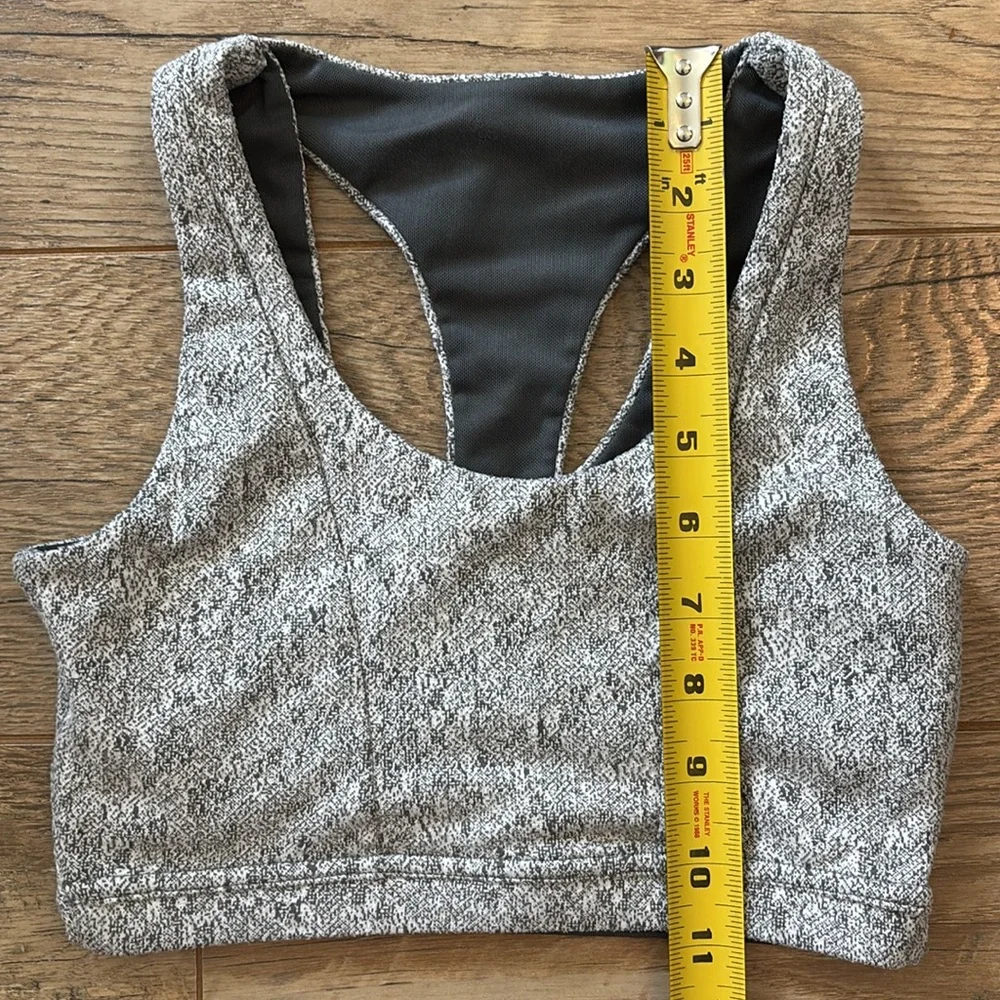 Gymshark Fleur Texture Sports Bra Charcoal Marled Gray Women’s XS - Picture 7 of 7